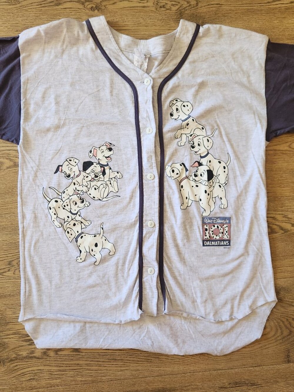 Vintage Disney's 101 Dalmatians Baseball Jersey Sz Lrg